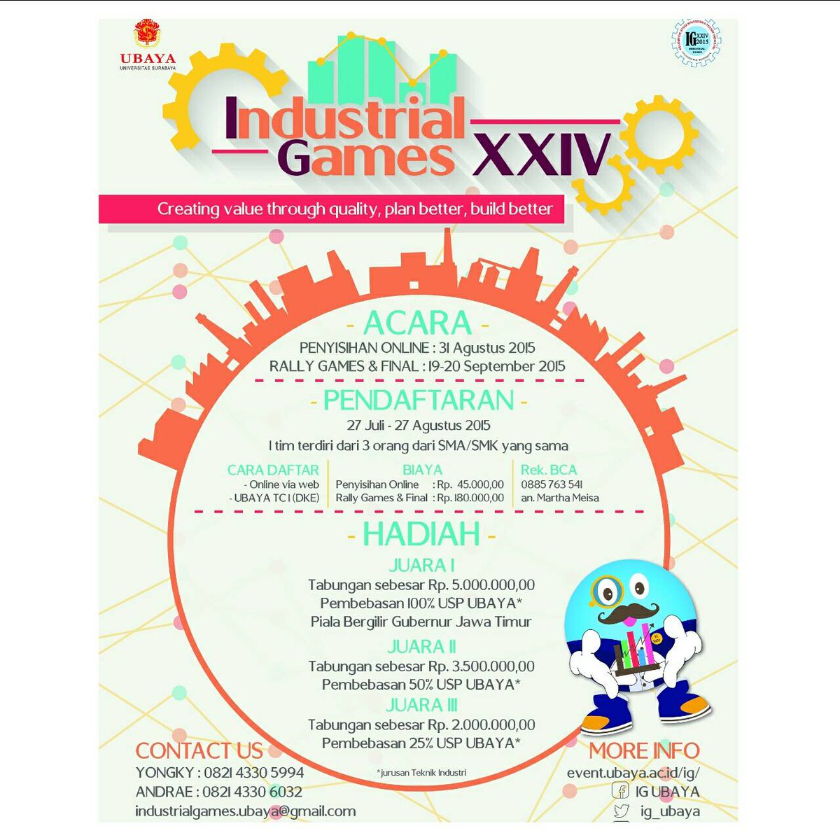 <a href="/smadasabaya/">SMA Negeri 10 Sby</a> SAYEMBARA memperebutkan Piala Bergilir Gubernur Jatim dan hadiah jutaan rupiah. Menangkan di :