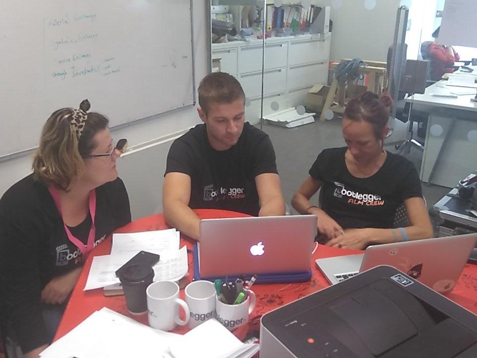 BootleggerTV's tweet photo. @BootleggerTV non-professional crew prepping their shoot plan for today at @SummerhallArts  and @GreensideVenue http://t.co/zWhK44vBnU