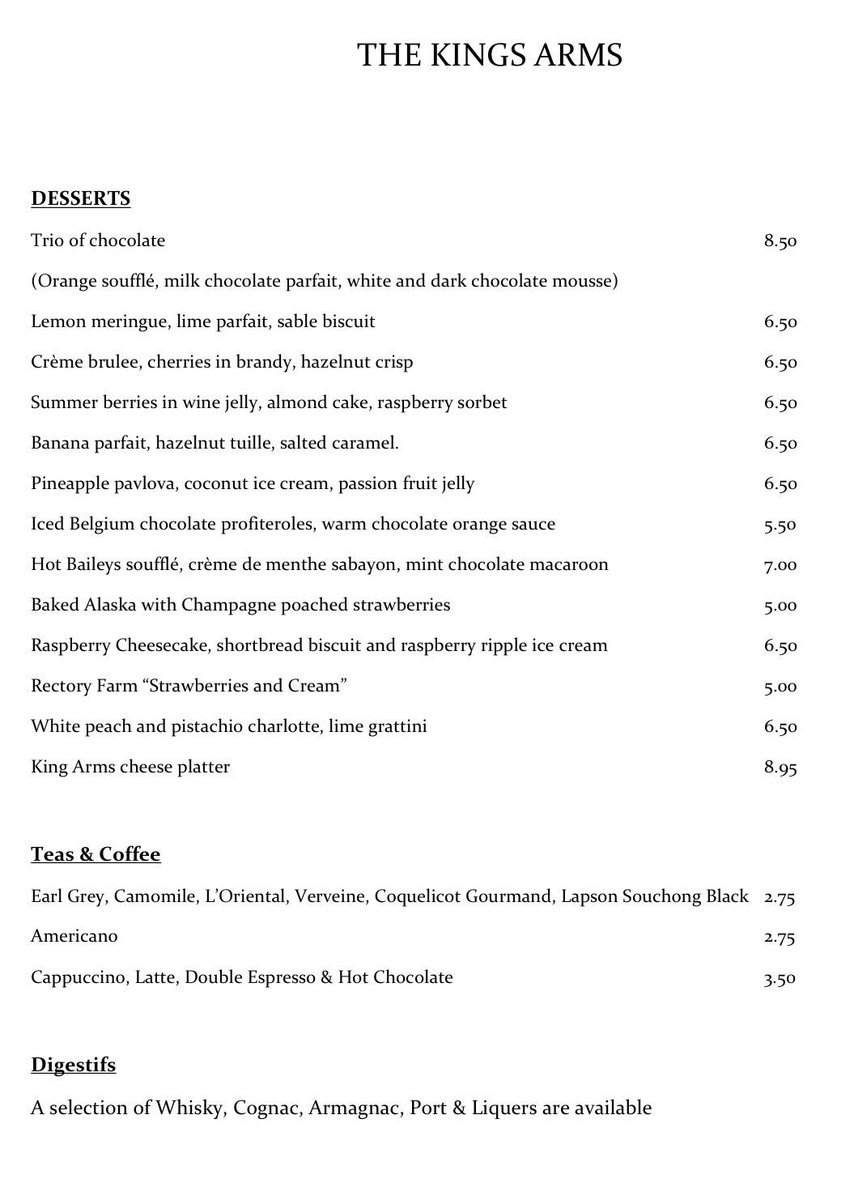 HotelKingsArms's tweet photo. Our August menu served Monday to Saturday lunch and dinner alongside our 2 course £11 menu. http://t.co/NqTk2yTtRn