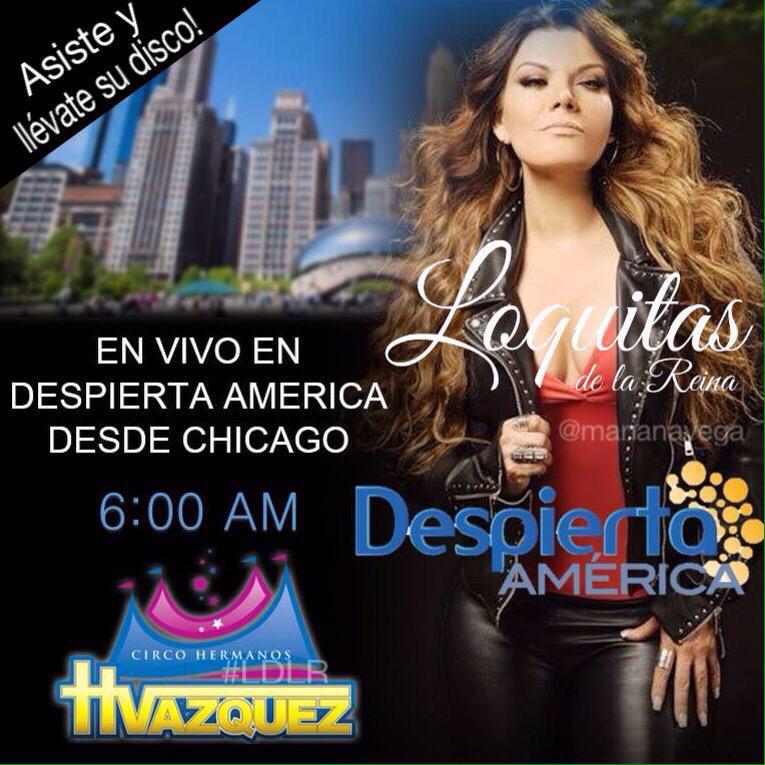 LoquitasDLR_'s tweet image. En unos minutos mas la Reina @DianaReyesMusic en @circovazquez por @DespiertaAmeric asiste y llévate su disco😘 #LDLR