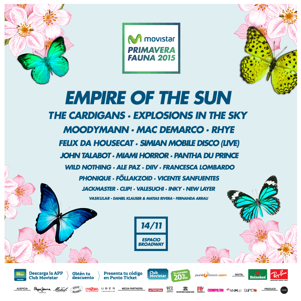 FaunaPrimavera's tweet photo. ¡Hola! Revisa el cartel oficial del #MPF015 y sus nuevos confirmados. 
Preventas 👉 http://t.co/jro2R1zmQI http://t.co/cIyHtEDVaM