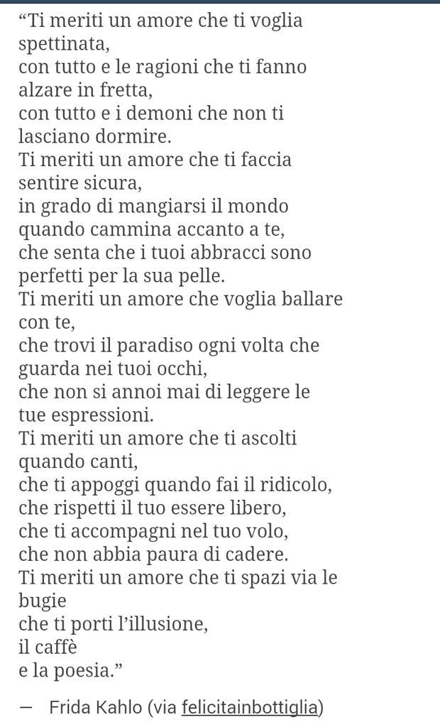 Almola على تويتر Ti Meriti Un Amore Che Ti Spazi Via Le Bugie Che Ti Porti L Illusione Il Caffe E La Poesia Frida Kahlo Http T Co 9rkenr8s2j