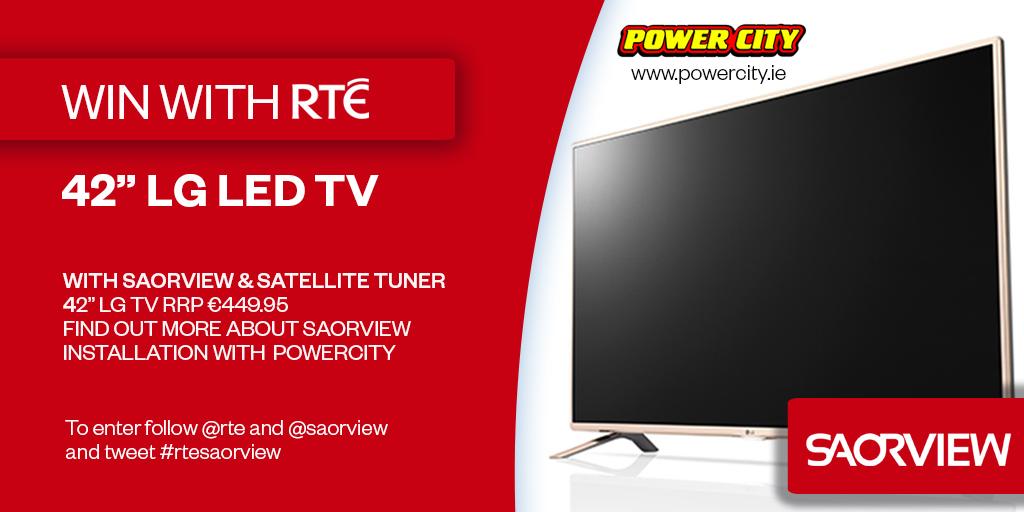 rte's tweet image. *NEW* Win a 42” LG LED @SAORVIEW TV from @Powercity_Ltd. To enter follow @rte and @SAORVIEW and tweet #rtesaorview