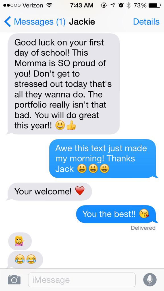 jenakitch's tweet photo. @jackie_tuttle is hilarious! #MommaJackie #DayMade http://t.co/ZEr0fTLXlN