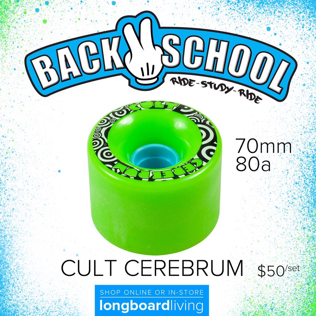 LongboardLiving's tweet photo. Slide back to class with a fresh set of Cult Cerebrum wheels available in store and online for $50 #RideStudyRide http://t.co/tdva3sGmzN