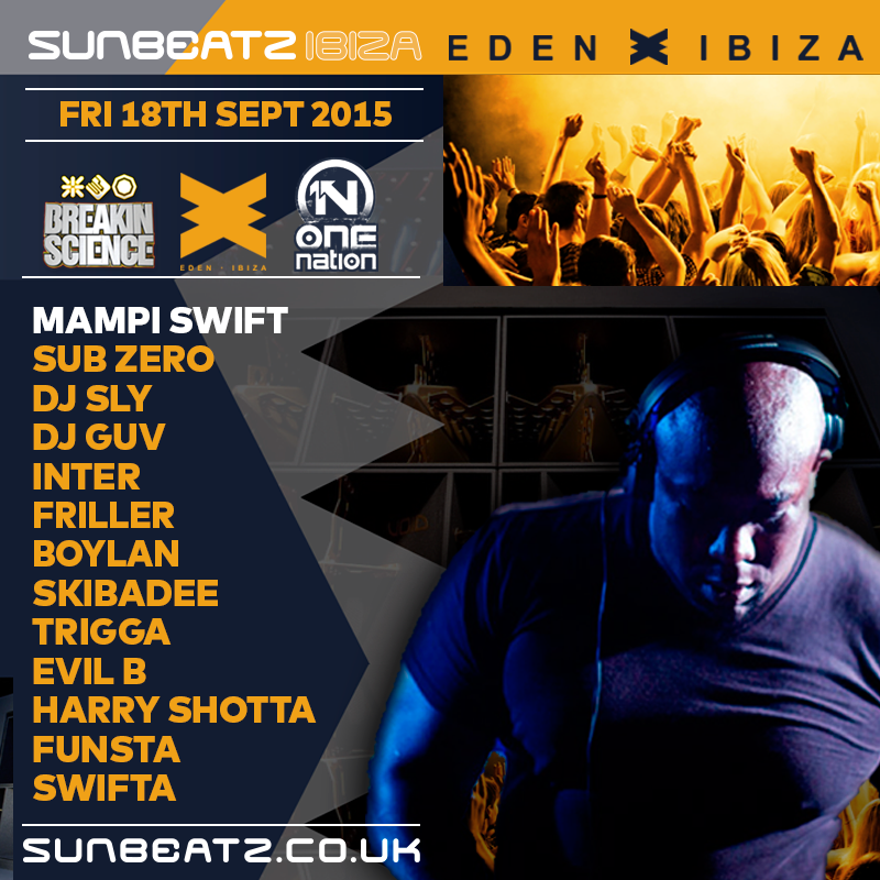 SunbeatzIbiza's tweet photo. 4 wks Today at #SunbeatzIbiza 2015 @breakinscience &amp; @OneNationLondon at @eden_ibiza 18.09.15 http://t.co/rXPwqtRcgc http://t.co/9kCDQswbj9