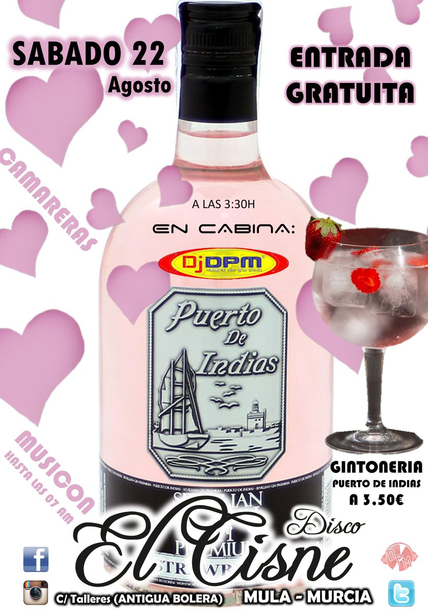 ESTE SABADO 22 DE AGOSTO FIESTA PUERTO DE INDIAS GIN TONIC DE FRESA A 3,50€, HASTA LAS 07 AM en CABINA <a href="/DjDPM/">djdpm</a>
