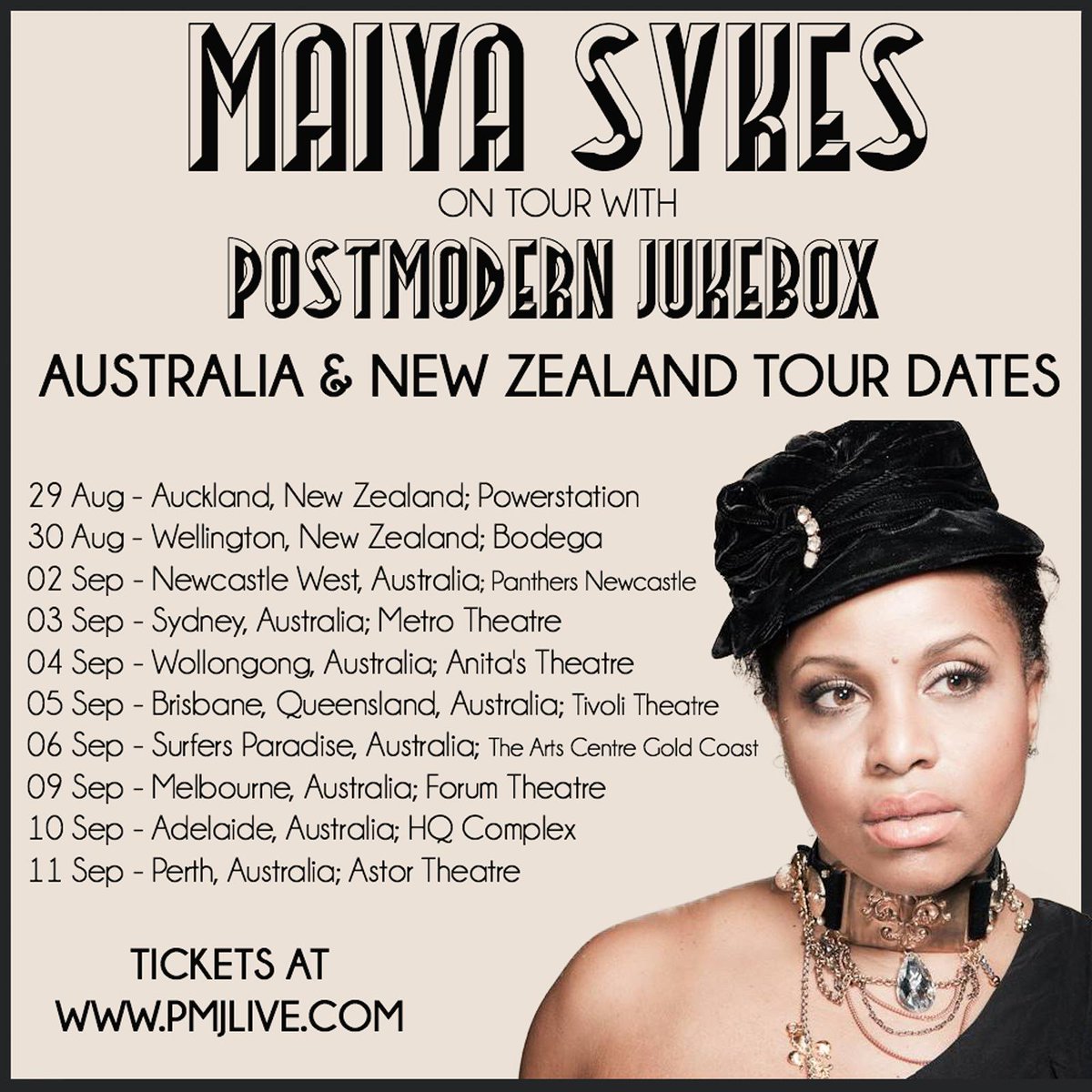 #Australia & #NewZealand get your #PMJ #Vintage fix with #postmodernjukebox & #Maiyasykes #pmjtour launches next week