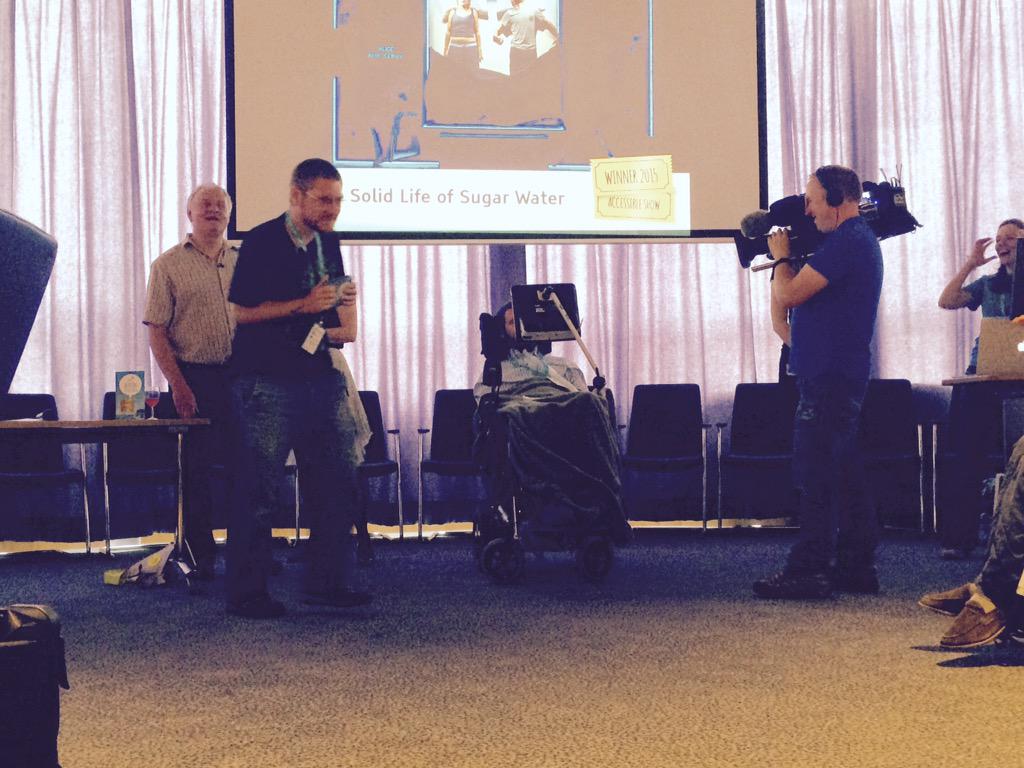 EuansGuide's tweet photo. Congratulations to The Solid Life of Sugar Water @graeae who won the Accessible Fringe Award 2015! #edfringeaccess http://t.co/7jmyU2e2h8