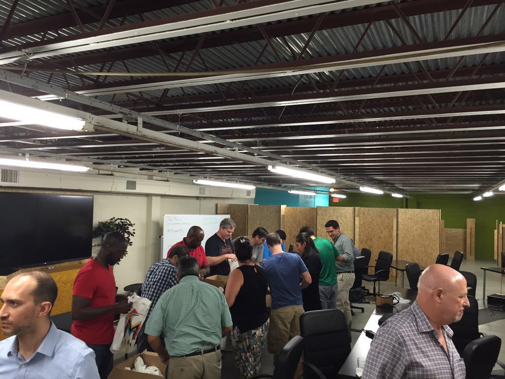 rachelterman's tweet image. @dotNetMiami you all rock!bag stuffing party for @TechNightSFL #SWAG how many #geeks does it take to stuff 400 bags?