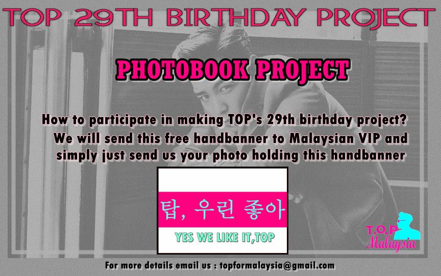 TOPmalaysia's tweet photo. TOP's 29TH BIRTHDAY PROJECT by TOP MALAYSIA
PROJECT BIRTHDAY #1 #TOP29thBIRTHDAY #TOPMY #TOP http://t.co/5pBAHW2B9t