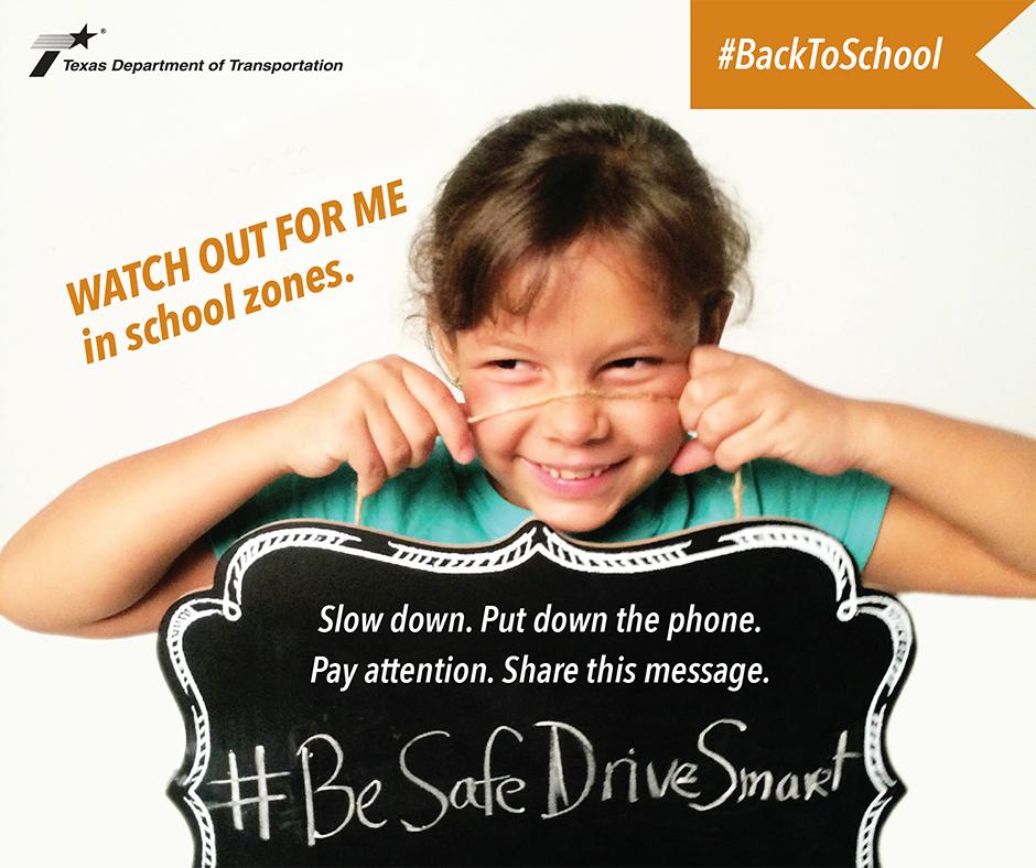 This is Ava. She's going #BackToSchool. Please watch out for her in school zones. #BeSafeDriveSmart