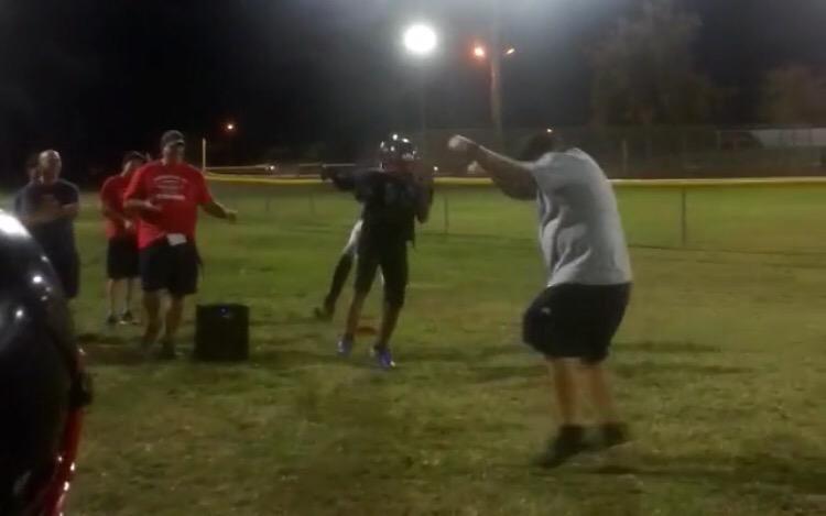 coachvanwag's tweet photo. At last night's dance off, @westfam55 got in on the action. I think he was still hyped from @RamonaRamsFB scrimmage. http://t.co/kKpw15fkd9