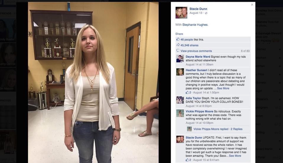 News Girl expelled from class for showing collarbones Classic ATRL