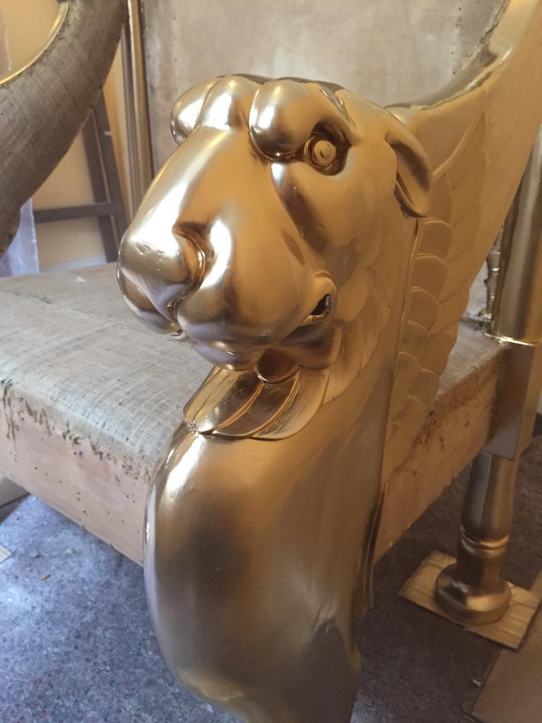 OffbeatF's tweet image. Masonic throne restoration #montanachromegold #OffbeatFurniture #NorwichCity