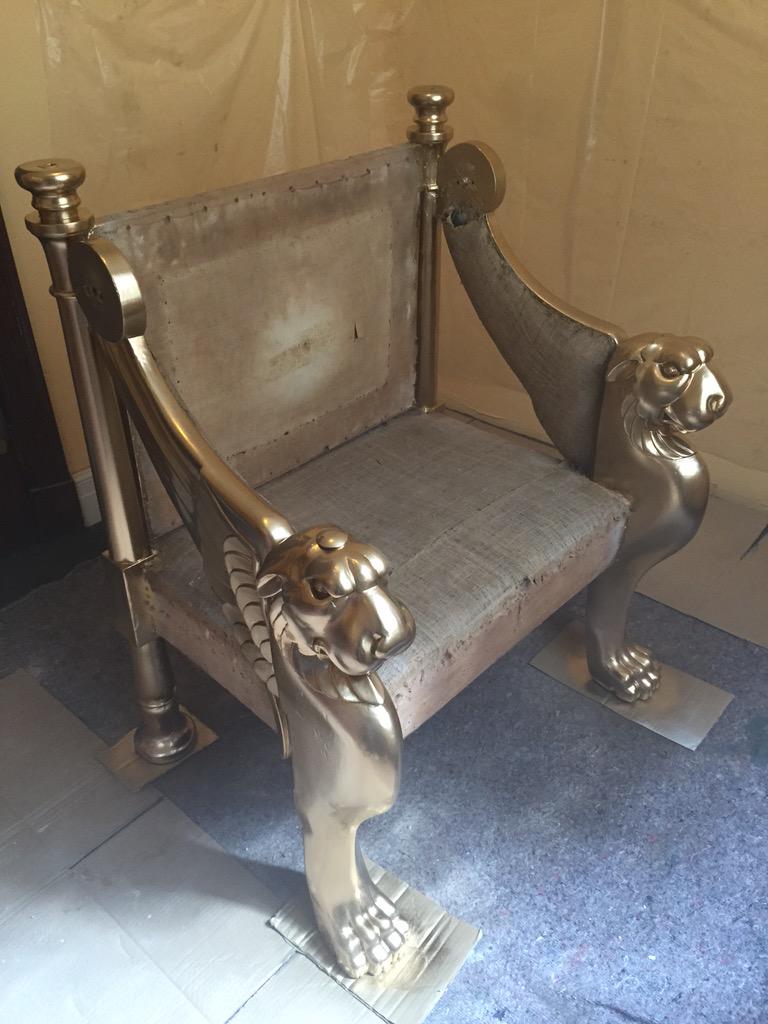 OffbeatF's tweet image. Masonic throne restoration #montanachromegold #OffbeatFurniture #NorwichCity