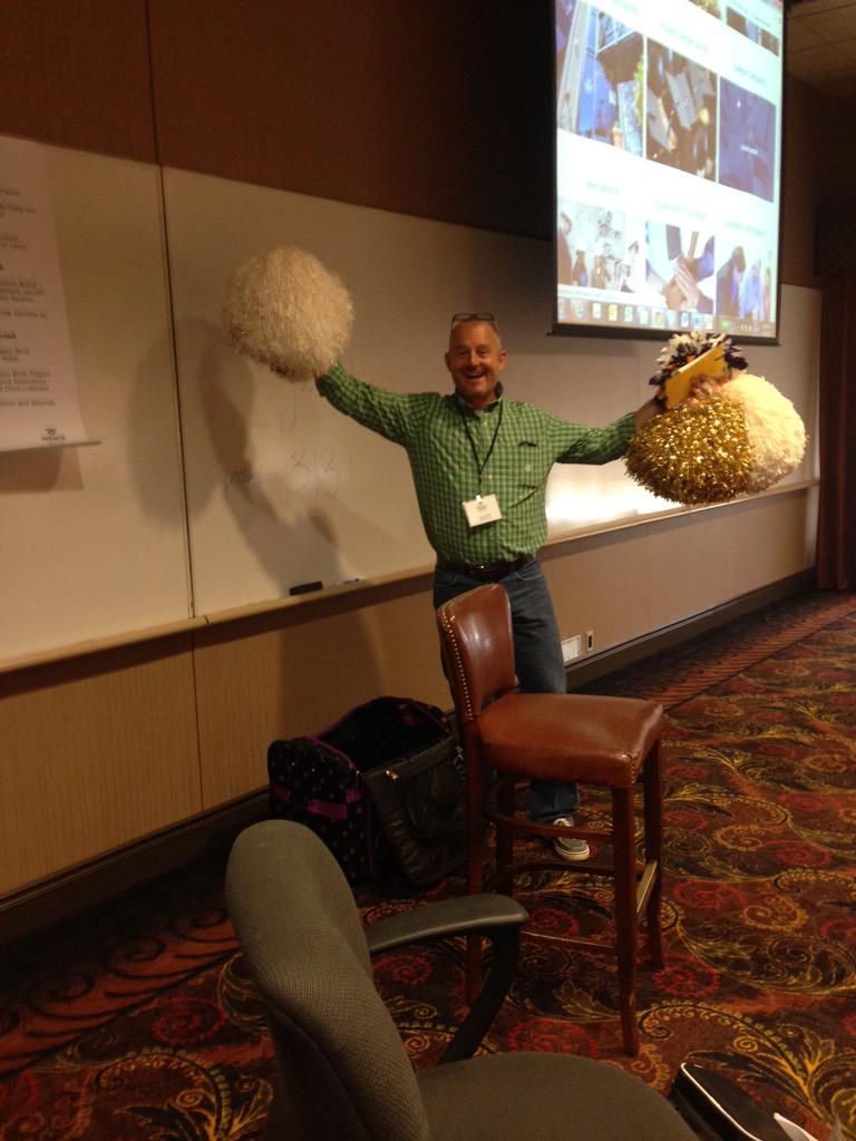 kanderson170's tweet photo. Yep. We have pom poms at our retreat. Go Wenck! #bestcoworkers http://t.co/SMwhp55Lb5