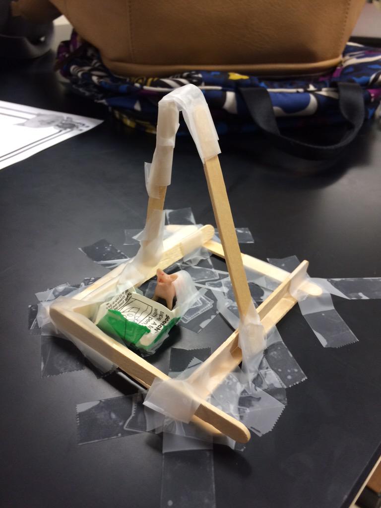 AshleyFengler's tweet photo. We used materials that weren't the strongest2make the strongest house! #wewin #threelittlepigs  #pigsdontliveinhouses http://t.co/kKncgTu9XA