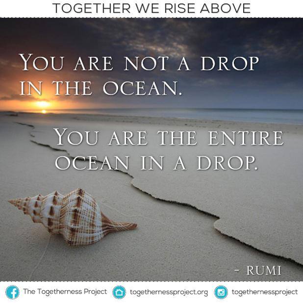You are not a drop in the ocean. You are the entire ocean in a drop. #togetherwerise #inspiration