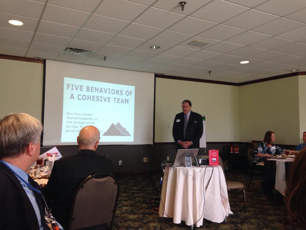 Excited to welcome <a href="/advmgtinc/">AMI - Stacy Myers</a> to our chapter meeting today to discuss the five behaviors of a cohesive team.