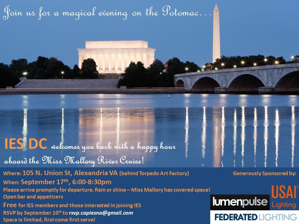 Join us in our first event of the 2015-2016 year! Potomac River Cruise Happy Hour! iesdc.org/calendar/2015/…