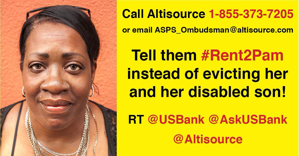 StrikeDebt's tweet image. Pls RT
@arneduncan &amp;amp; @EDUnderSec could prevent Pam &amp;amp; her disabled son from being evicted alj.am/lq5b