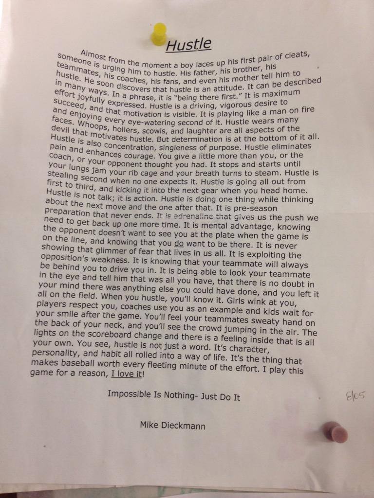 BaseballBros's tweet photo. All baseball players need to read this #Hustle (via @dieck25) http://t.co/buCzEehe6z