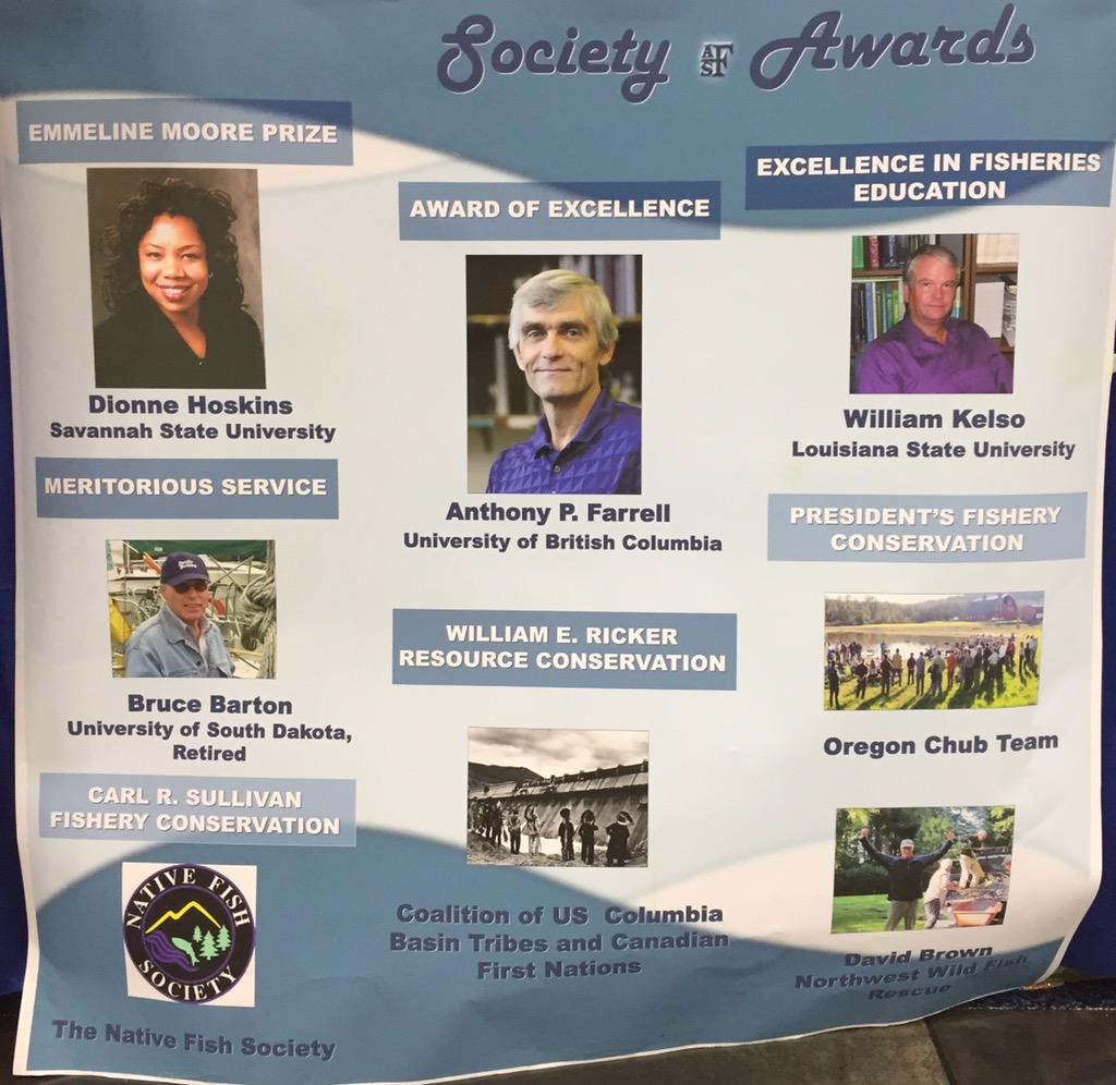 physiologyfish's tweet photo. Congrats Tony Farrell via @UBC for #AFS145 @AFS2015 award of excellence for career #fish #science! http://t.co/jsWbvQBWd5