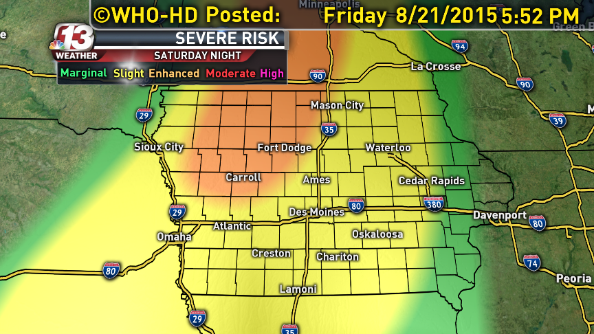 WHOWeather's tweet photo. Severe risk for Saturday night. More: https://t.co/2IGQ8CgbzM http://t.co/tdtFAzndez