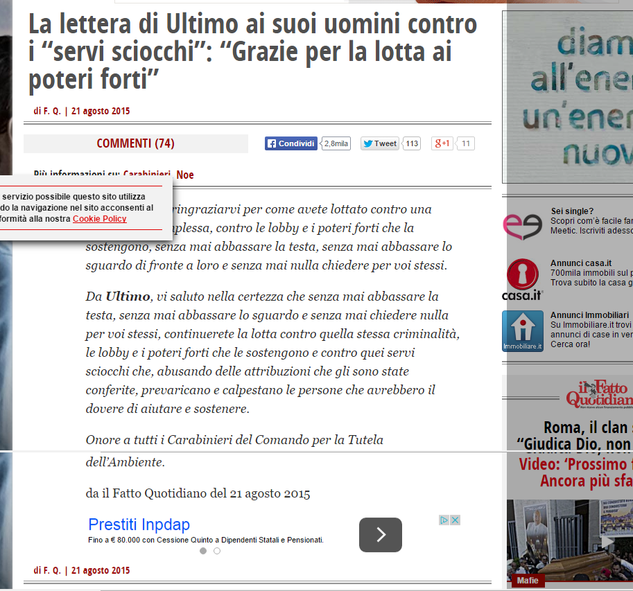 Giulianoebasta's tweet photo. #inondala7
#casamonica di cosa parliamo quando ci si permette il lusso di fare fuori
#CapitanUltimo?
#schifo http://t.co/GeWnCbmePb