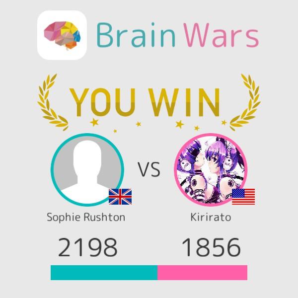 Rushtonsophie's tweet photo. I challenged Kirirato and won:) Challenge players from around the world! #BrainWars
http://t.co/gSgiqAHZ0P http://t.co/mo4E64NBfT
