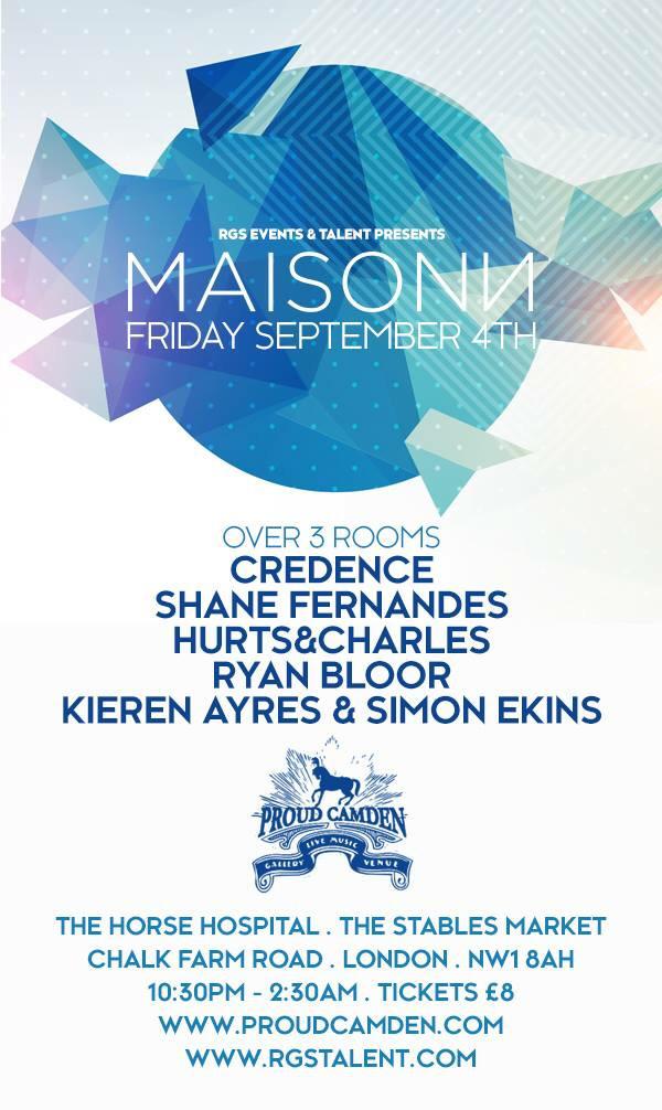 Friday 4th September I make my debut at @ProudCamden DJing for <a href="/MaisonnLondon/">Maisonn</a> in the main room #HouseMusic #London