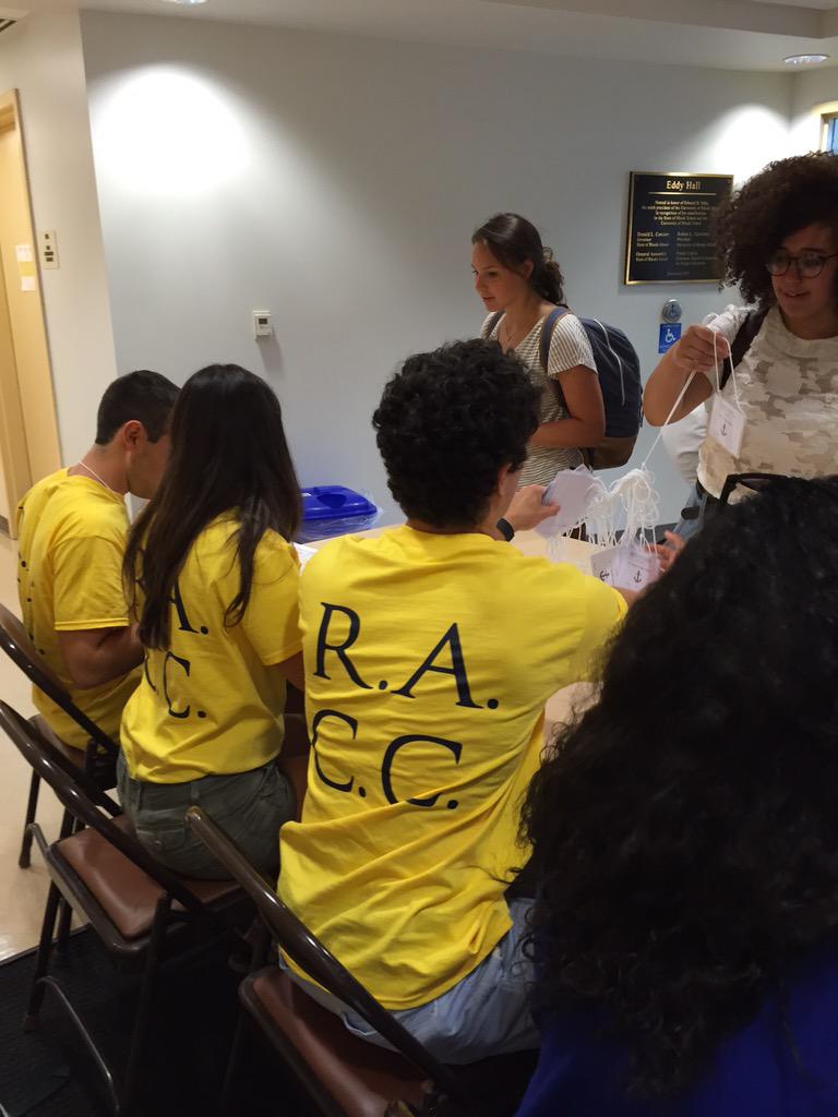 URIHRLTraining's tweet photo. Our new staff is almost all checked in! #URIHRL2015 http://t.co/w3OBIy3z5l