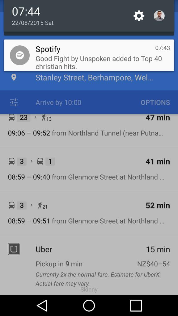 Just noticed that Uber now appears as a transport option in Google Maps results