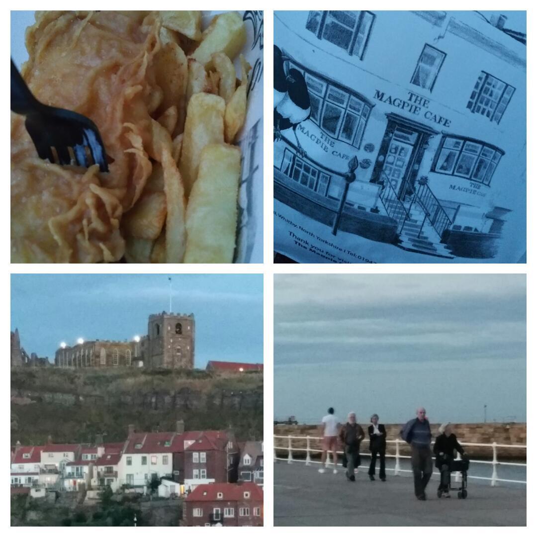 Top notch grub and a lovely balmy evening in Whitby <a href="/themagpiecafe/">The Magpie Cafe</a> . This is the life...
