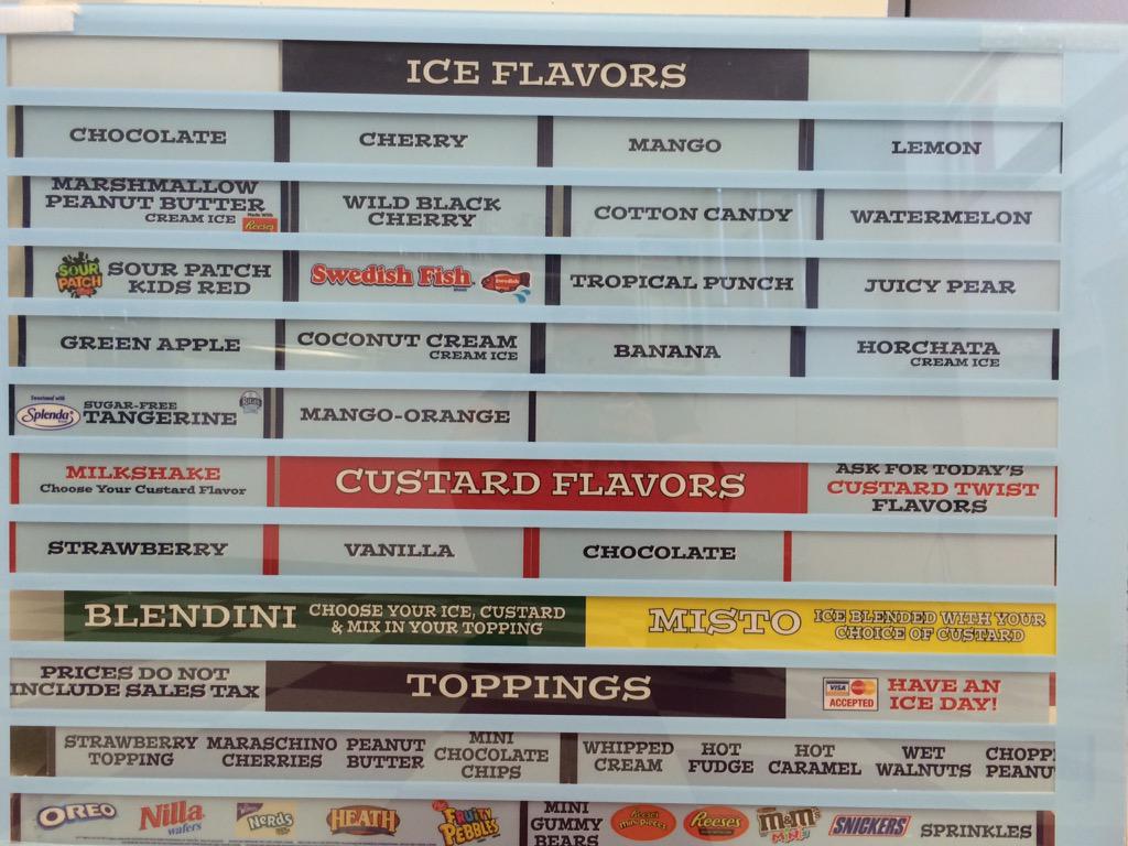 Flavors for today 8/21/15 are:
***While supplies last