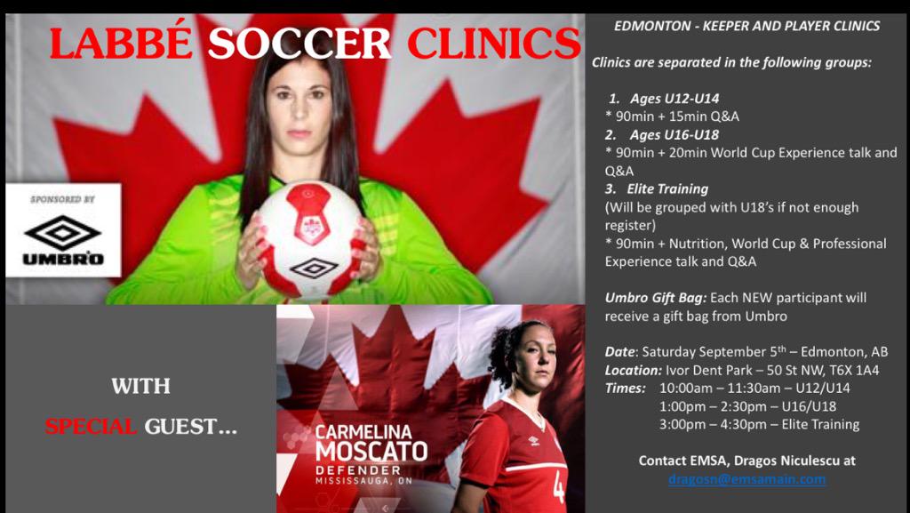 LabbeKeeperCamp's tweet image. Can't wait for my keeper camp in Calgary and Player/Keeper camp with @cmoscato4 in Edmonton! Keep signing up! #RT ⚽️