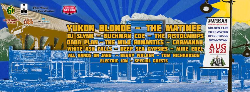 .<a href="/GoldenSoundFest/">GoldenSoundFestival</a> starts tonight in Golden, BC. Catch <a href="/TheMatineeMusic/">The Matinée 👽 🍄</a> <a href="/WhiteAshFalls/">White Ash Falls</a> &amp; more! ow.ly/RcUVd