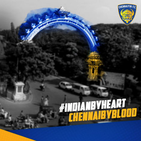 ChennaiyinFC's tweet photo. One City, Many Legacies. #CHE #IndianByHeartChennaiByBlood #AnnaArch http://t.co/ESwZNmBpAX