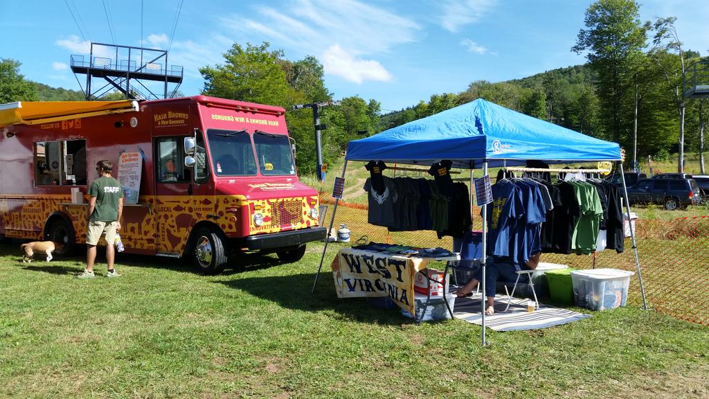 MadeInWV's tweet photo. If you've ever had @ThrasherHBNG you know we've got the best spot at @BrewSkiesFest!! http://t.co/cknh4iOl2U