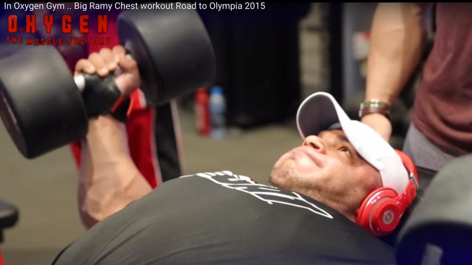 Watch Big Ramy train chest as he preps for the 2015 Olympia: bit.ly/1PkyncK