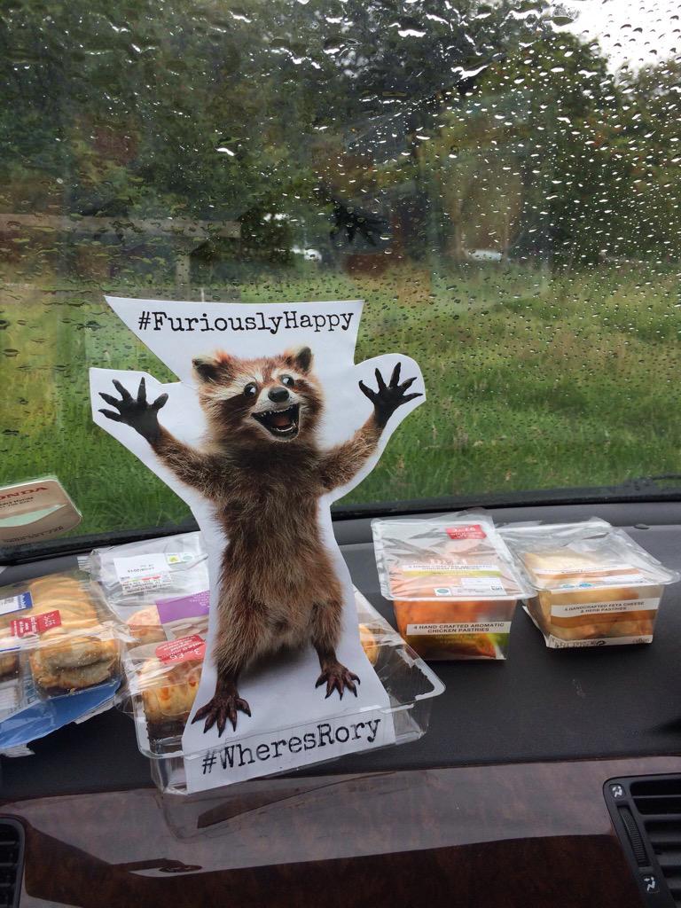 Brenny76's tweet photo. @TheBloggess Rory enjoying a typical British summer picnic #FuriouslyHappy #WheresRory http://t.co/lrnp1S7FRe