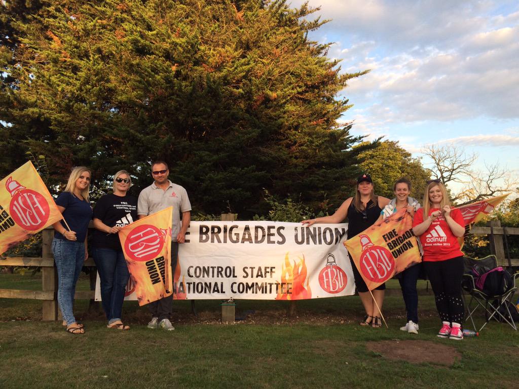 WestMidlandsFBU's tweet photo. Proud to support @EssexFBU in their battle against cuts to their service. And to have a presence on their picket line http://t.co/TGvU0VB2S0