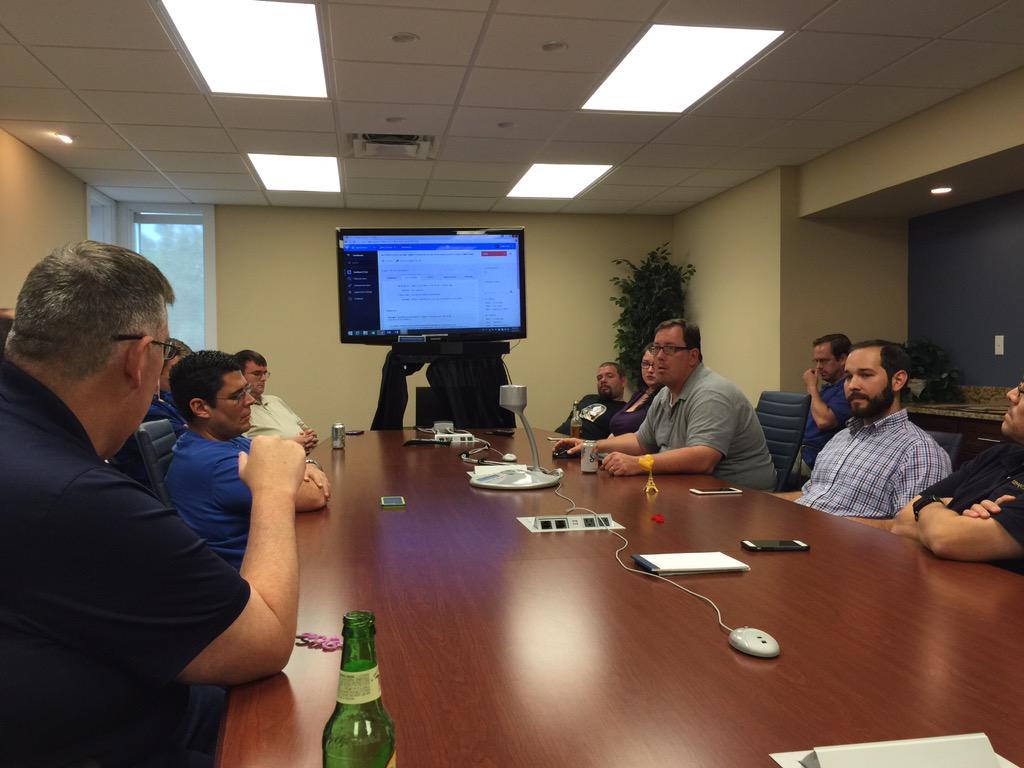 Taking exceptions at our tech30 meeting today at <a href="/bitwizards/">Bit-Wizards</a> - using <a href="/raygunio/">Raygun</a>! <a href="/russcamtv/">Russell Fustino</a>