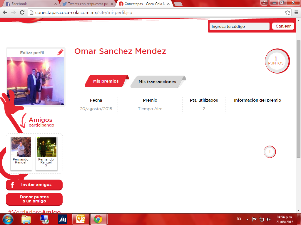 OmarAlejandro04's tweet photo. @CocaColaMx En que dia llegara mi premio de tiempo aire?   Saludos!!! http://t.co/vFy3v9XgtN