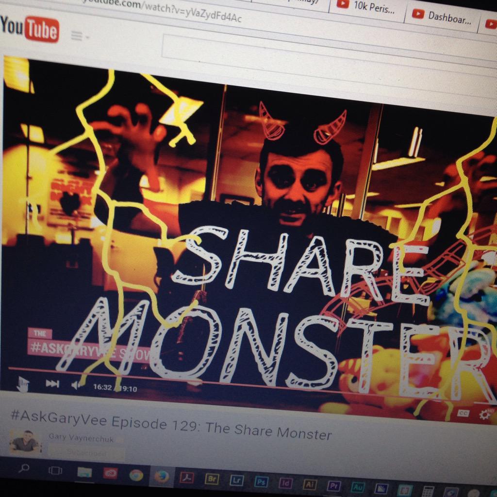 robertoblake's tweet photo. Lol @garyvee the #ShareMonster is the best thing ever! http://t.co/2mbaPwVUMj
