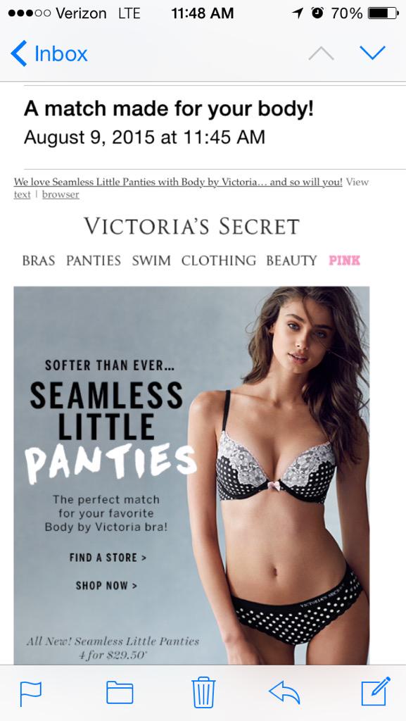 hey_imjules's tweet photo. "A match made for your body" ... This does not match my body @VictoriasSecret #sorrywrongperson ? http://t.co/AQSR8gY2z4