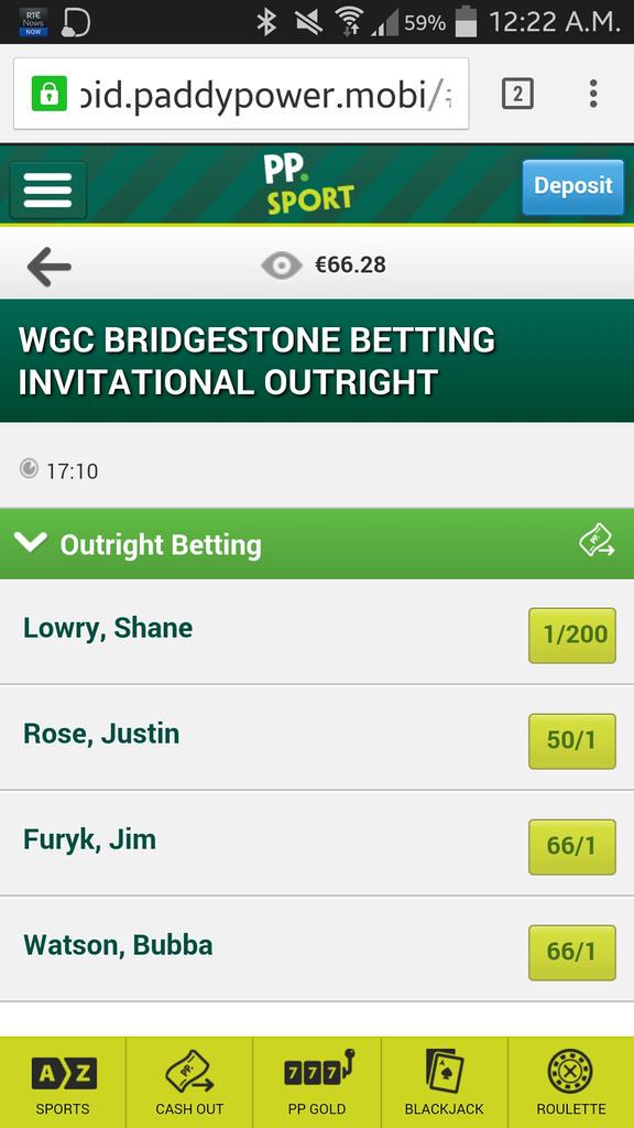 conormholmes's tweet photo. It was looking good for @ShaneLowryGolf @WGC_Bridgestone when these odds appeared on @paddypower! http://t.co/cEDs7IXO0t