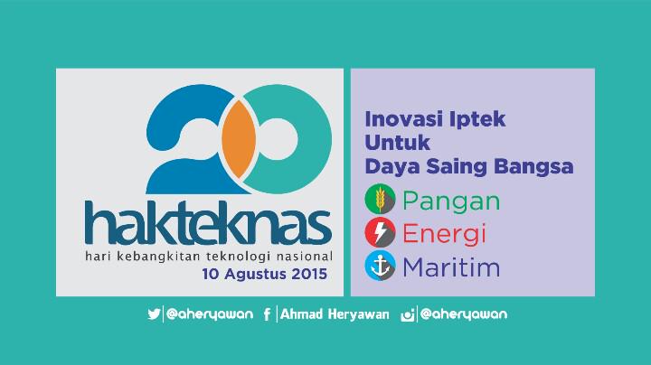 aheryawan's tweet photo. Selamat Hari Kebangkitan Teknologi Nasional, "Inovasi Iptek utk daya saing bangsa"

#hakteknas
#hakteknas20 http://t.co/Be3HMeaL3W