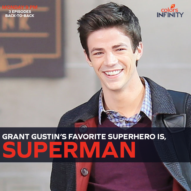 colors_infinity's tweet photo. Guess who's @grantgust 's favourite superhero? #TheFlashAt9 only on #ColorsInfinity http://t.co/8uRATiWSxB